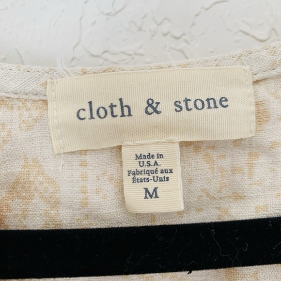 Anthropologie Cloth Stone Dahl Romper M Beige Linen Snakeskin Boho Festival Chic - Picture 5 of 12